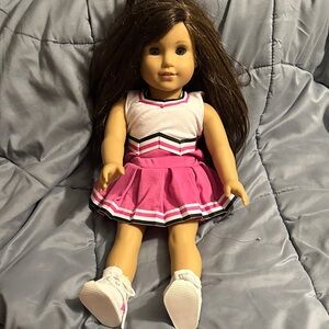 Pink and White American Girl Doll with Brown Hair